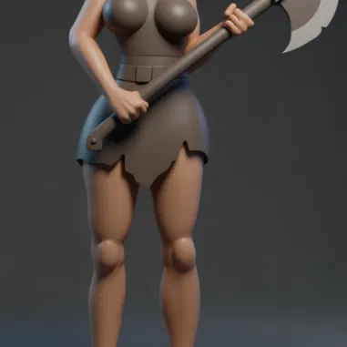 Mô hình nữ chiến binh cầm rìu (Donna con ascia) độc đáo cho in 3D