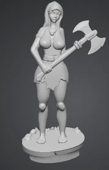 Mô hình nữ chiến binh cầm rìu (Donna con ascia) độc đáo cho in 3D - Image 2