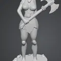 Mô hình nữ chiến binh cầm rìu (Donna con ascia) độc đáo cho in 3D - Thumbnail 2