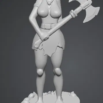 Mô hình nữ chiến binh cầm rìu (Donna con ascia) độc đáo cho in 3D