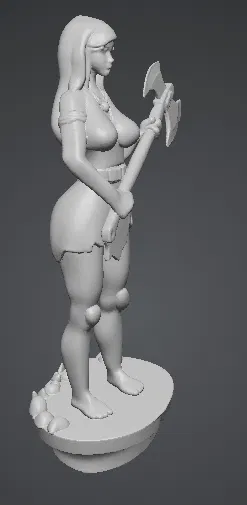Mô hình nữ chiến binh cầm rìu (Donna con ascia) độc đáo cho in 3D - Image 3