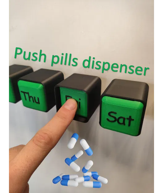 Dụng cụ đẩy thuốc viên và hộp chia thuốc theo tuần - Image 1