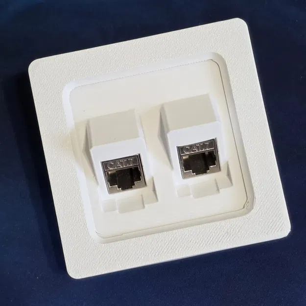 Mặt ốp tường kép cho cổng mạng RJ45 (Dual-Port Keystone Wall Plate) - Image 1