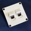 Mặt ốp tường kép cho cổng mạng RJ45 (Dual-Port Keystone Wall Plate) - Thumbnail 2