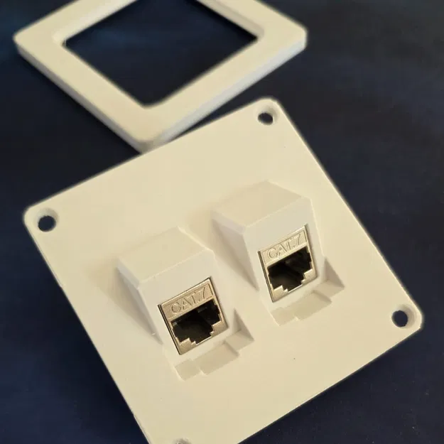 Mặt ốp tường kép cho cổng mạng RJ45 (Dual-Port Keystone Wall Plate) - Image 3