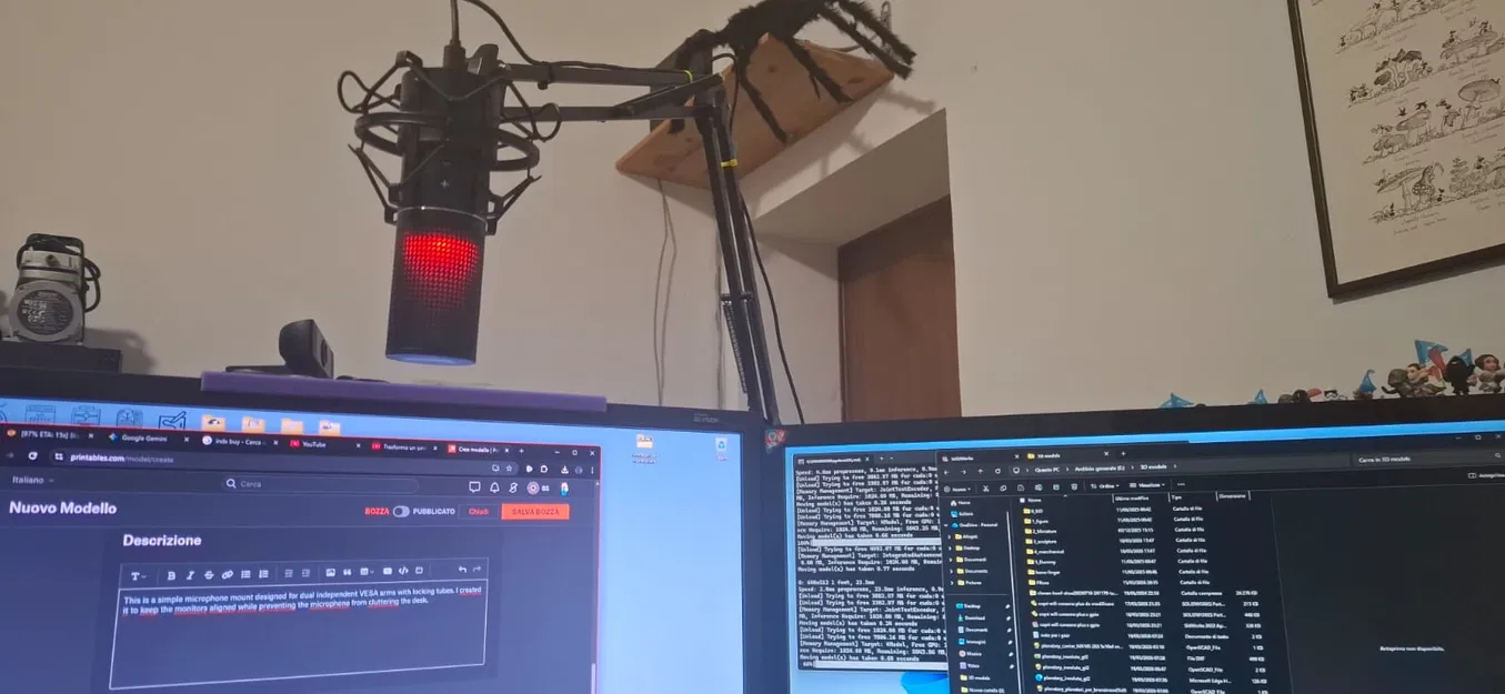 Giá đỡ micro gắn trên tay đỡ VESA đôi độc lập - Image 1