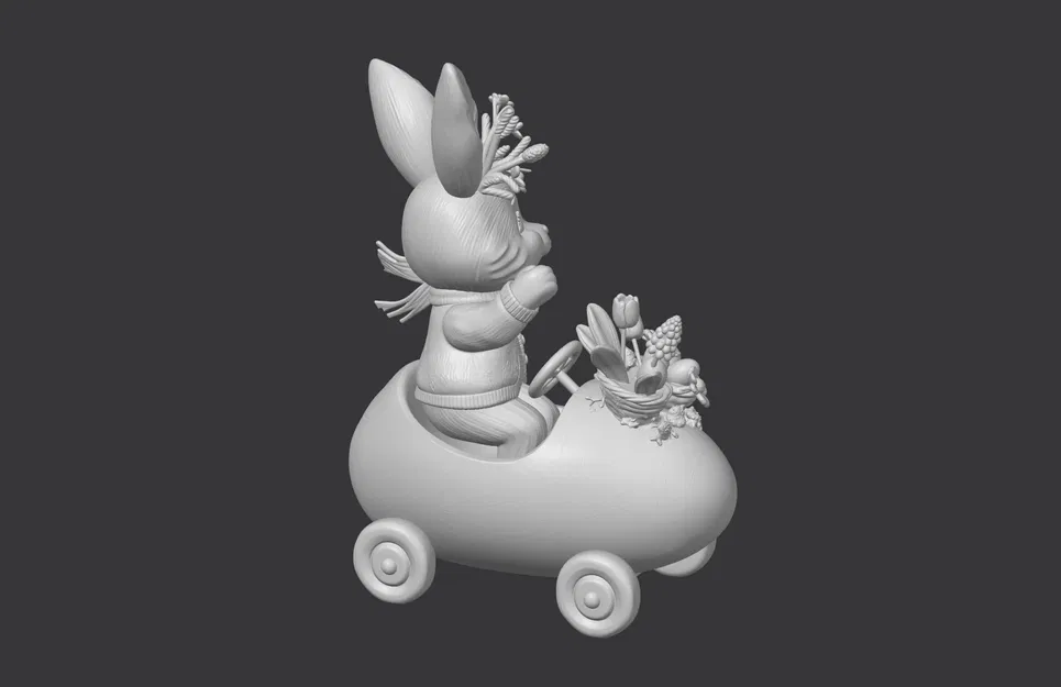 Chú Thỏ Phục Sinh Trên Xe Hình Quả Trứng - Image 3