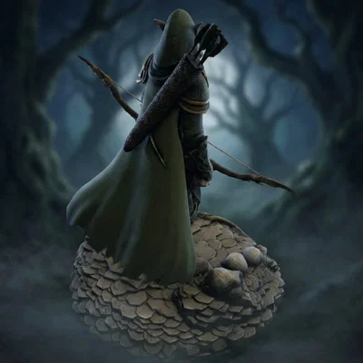 Bloodbound Realms – Elf – Veiled Grove Ranger (Mô hình STL in 3D Dark Fantasy)