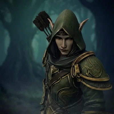 Bloodbound Realms – Elf – Veiled Grove Ranger (Mô hình STL in 3D Dark Fantasy)