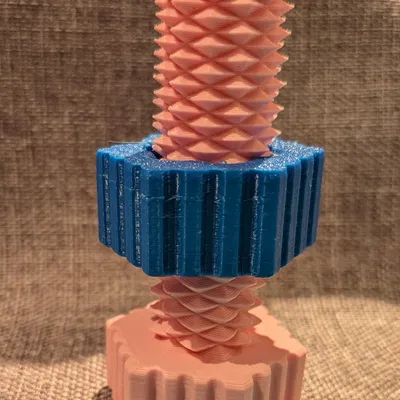 Mẫu đai ốc kép với thiết kế rãnh bám tay cầm tiện dụng in 3D