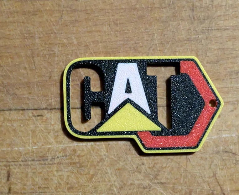 Móc khóa logo CAT Caterpillar in 3D - Phụ kiện độc đáo cho chìa khóa - Image 1