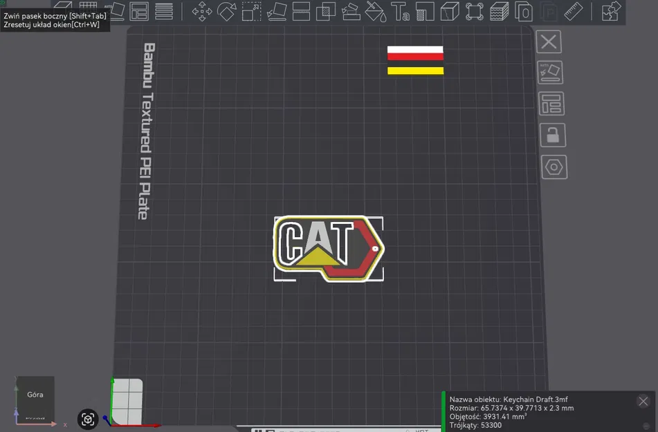 Móc khóa logo CAT Caterpillar in 3D - Phụ kiện độc đáo cho chìa khóa - Image 3