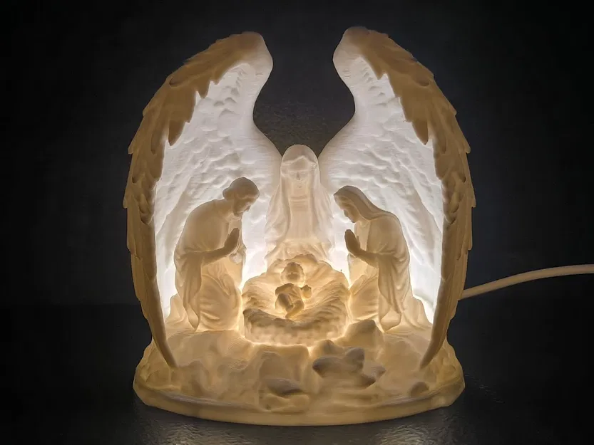 Mô hình Đèn ngủ 3D cảnh Chúa Giáng Sinh tuyệt đẹp để tự in - Image 1
