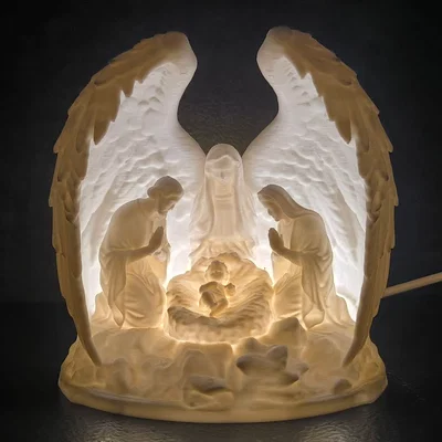 Mô hình Đèn ngủ 3D cảnh Chúa Giáng Sinh tuyệt đẹp để tự in
