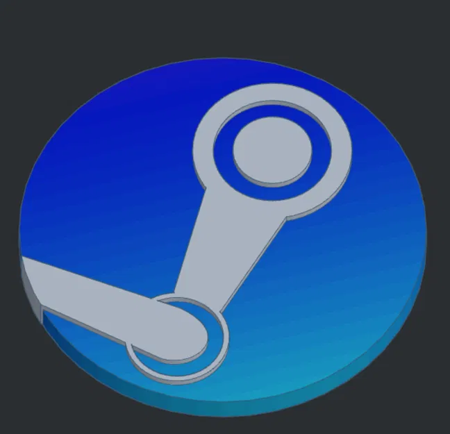Mô hình logo Steam in 3D trang trí góc máy cho game thủ - Image 1