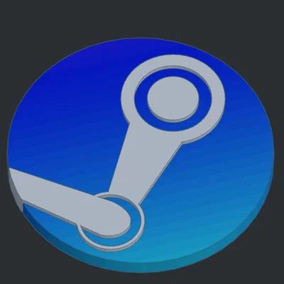 Mô hình logo Steam in 3D trang trí góc máy cho game thủ