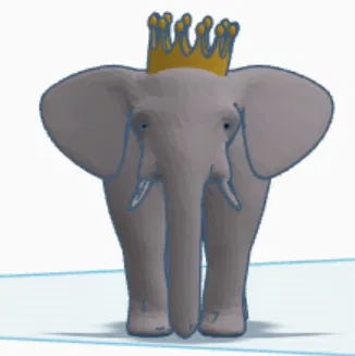 Mô hình chú voi hoàng tử đội vương miện (Prince Elephant) 3D in ấn - Image 1