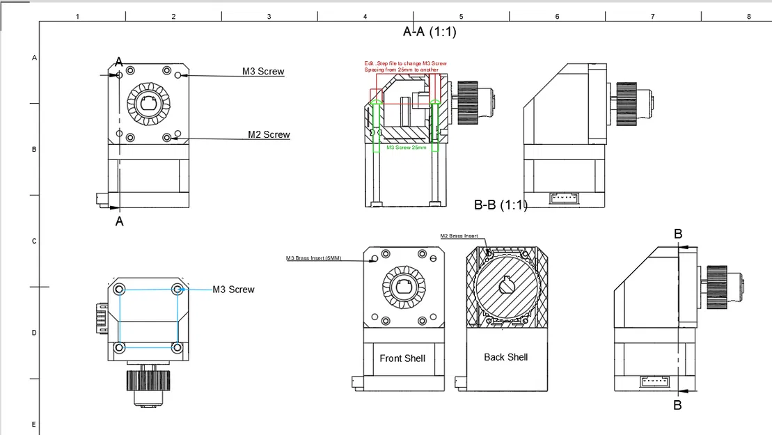 Bộ giảm tốc bánh răng côn 90 độ tỷ lệ 2:1 cho động cơ Nema 17 - Image 5