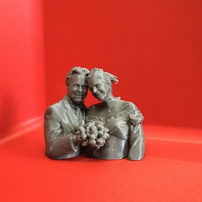 Mô hình 3D cặp đôi hạnh phúc Wedding Day trang trí ý nghĩa