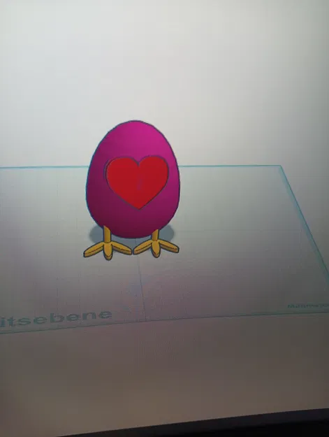 Mô hình 3D quả trứng Phục sinh có trái tim và đôi chân xinh xắn - Image 1