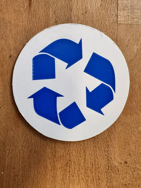 Nhãn biểu tượng tái chế 3D cho thùng rác - In dễ dàng tại nhà - Image 1