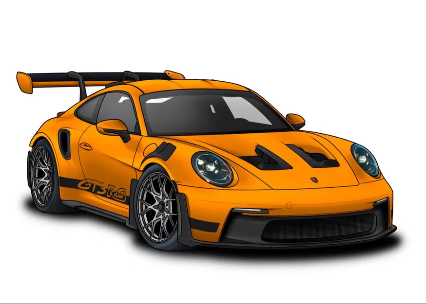 Mô hình xe Porsche 911 GT3 RS 3D sắc nét cho người đam mê siêu xe - Image 1