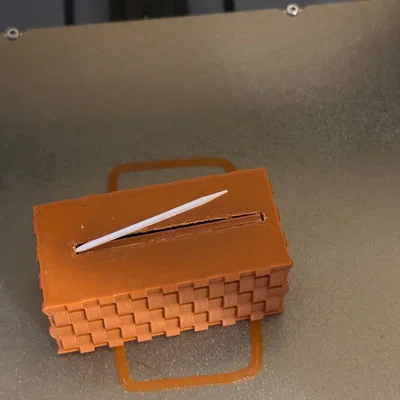 Hộp đựng tăm in 3D thiết kế họa tiết đan lát độc đáo