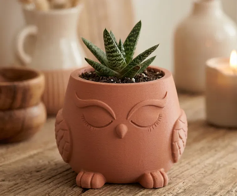 Chậu cây hình cú “Milo” ♡ - Đồ trang trí dễ thương - Image 1