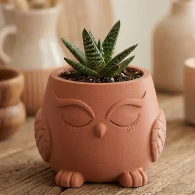 Chậu cây hình cú “Milo” ♡ - Đồ trang trí dễ thương