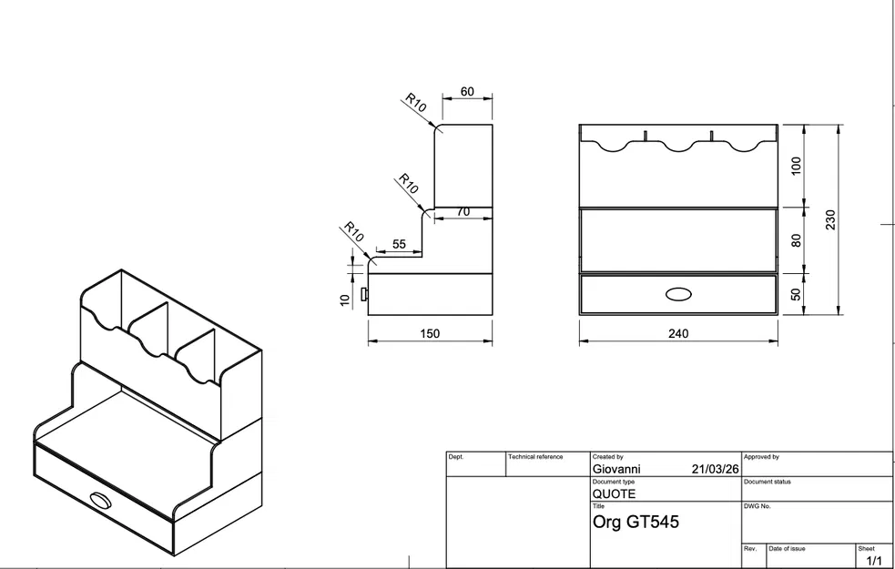 Khay để đồ đa năng ORGANIZER GT545 - Giải pháp sắp xếp bàn làm việc - Image 5