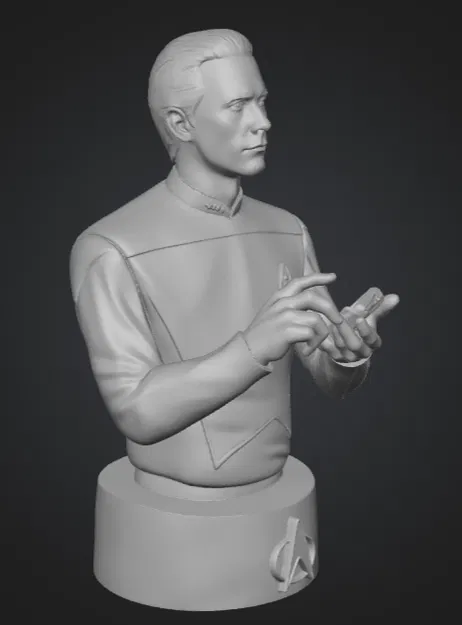 Mô hình tượng 3D Commander Data với Tricorder trong Star Trek - Image 1