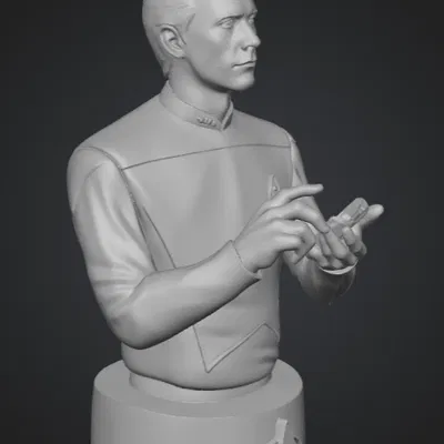 Mô hình tượng 3D Commander Data với Tricorder trong Star Trek