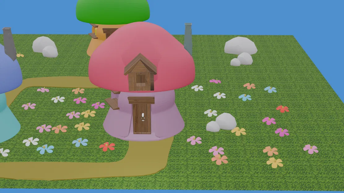 Mô hình làng Xì Trum (Smurfs Village) 3D in ấn cực xinh - Image 2