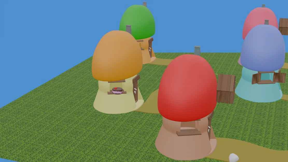 Mô hình làng Xì Trum (Smurfs Village) 3D in ấn cực xinh - Image 3