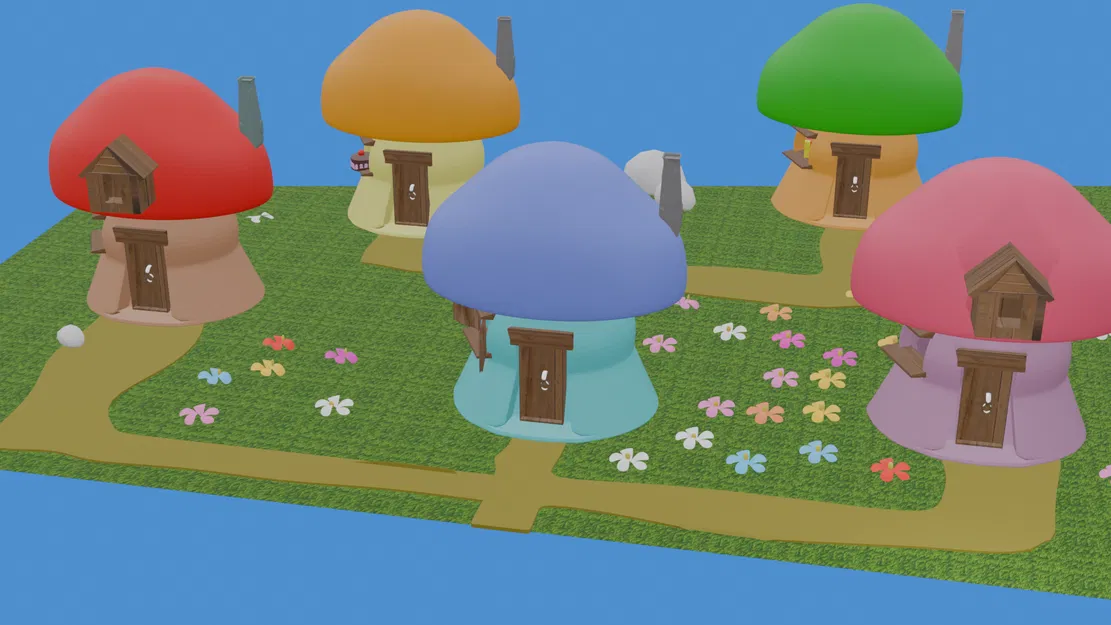 Mô hình làng Xì Trum (Smurfs Village) 3D in ấn cực xinh - Image 4