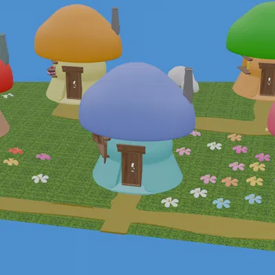 Mô hình làng Xì Trum (Smurfs Village) 3D in ấn cực xinh