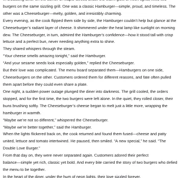 Mô hình 3D câu chuyện tình yêu Hamburger và Cheeseburger độc đáo