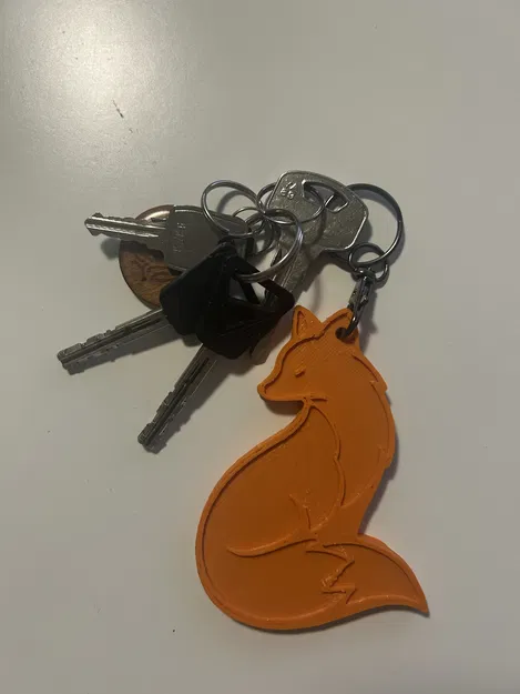 Móc khóa hình cáo tối giản - Image 1