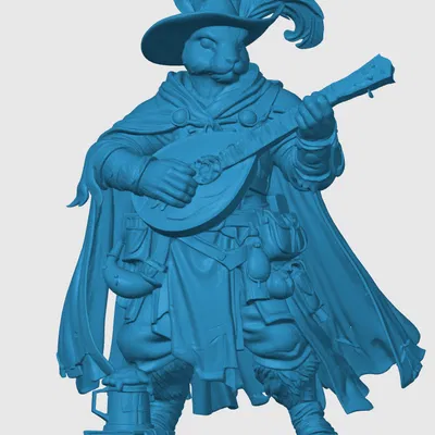 Mô hình Harengon Bard (Người hát rong thỏ) in 3D cho game D&D