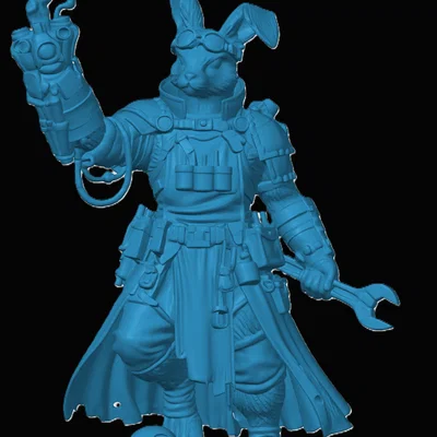 Mô hình Harengon Artificer - Nhân vật thỏ kỹ sư in 3D cho RPG