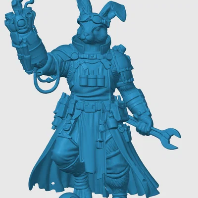 Mô hình Harengon Artificer - Nhân vật thỏ kỹ sư in 3D cho RPG