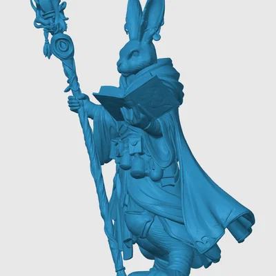 Mô hình Harengon Wizard in 3D cho game nhập vai D&D