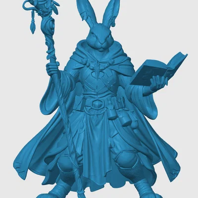 Mô hình Harengon Wizard in 3D cho game nhập vai D&D