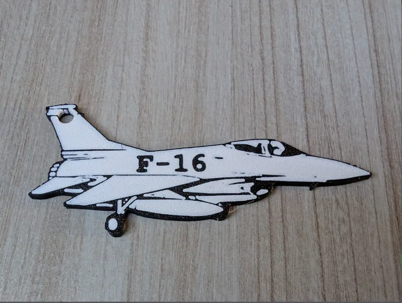 Móc khóa máy bay chiến đấu F-16 in 3D phong cách - Image 1
