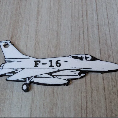 Móc khóa máy bay chiến đấu F-16 in 3D phong cách
