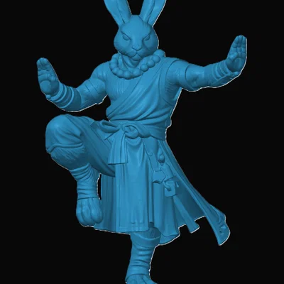 Mô hình 3D Harengon Monk cho game D&D và Tabletop