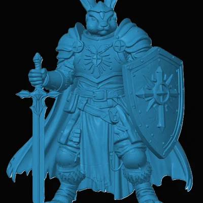 Mô hình Harengon Paladin in 3D cho trò chơi nhập vai DND