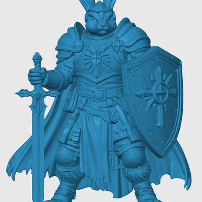 Mô hình Harengon Paladin in 3D cho trò chơi nhập vai DND