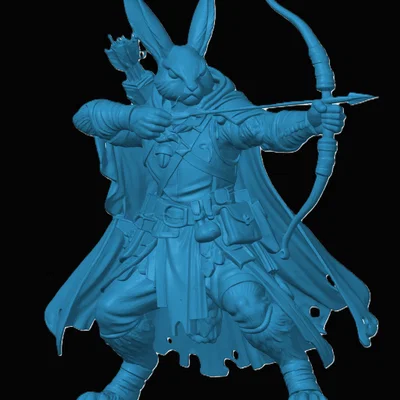 Mô hình 3D Harengon Ranger - Chiến binh thỏ cho game nhập vai D&D