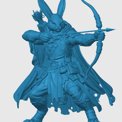 Mô hình 3D Harengon Ranger - Chiến binh thỏ cho game nhập vai D&D